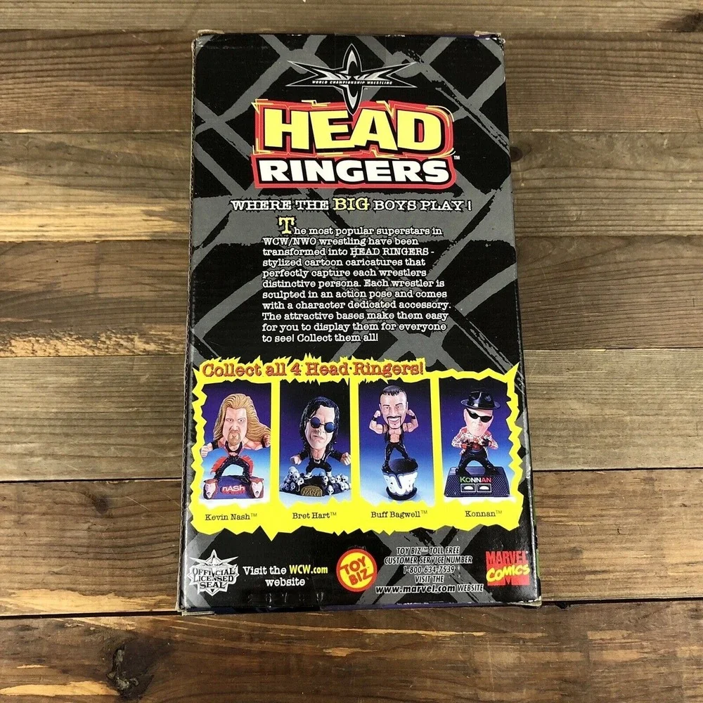WWE WCW Head Ringers NASH Action Figure‎ VTG 1999 Bobble Head New Wrestling